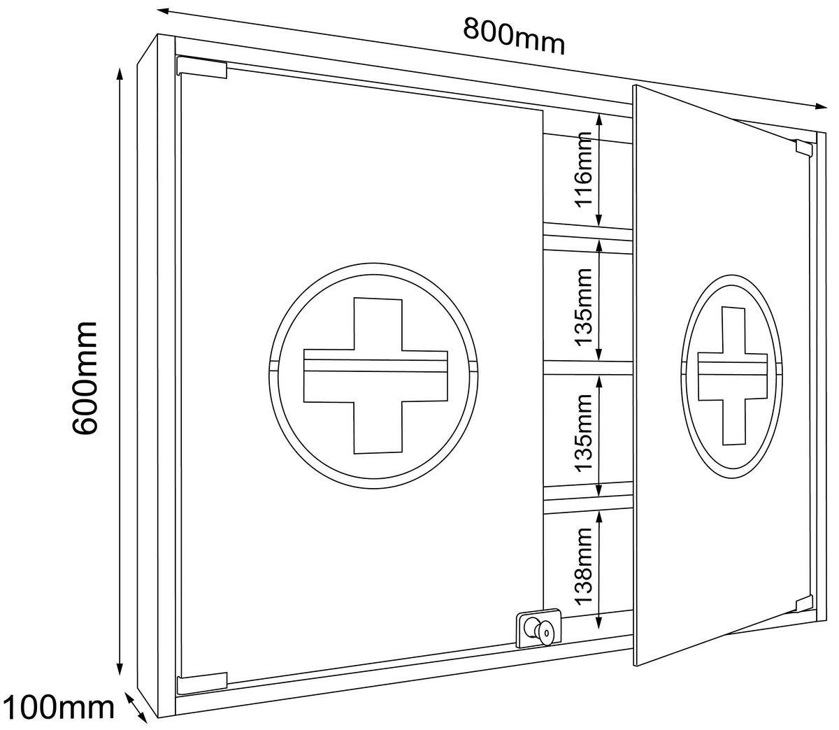 Medizinschrank Hustila Weiß B: 80 Cm - Weiß, MODERN, Glas/Holzwerkstoff (80/60/10cm) - MID.YOU