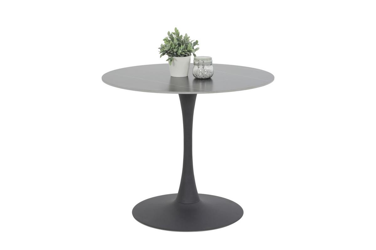 ESSTISCH PAOLA II T - Anthrazit/Schwarz, MODERN, Stein/Metall (90/75/90cm) - P & B