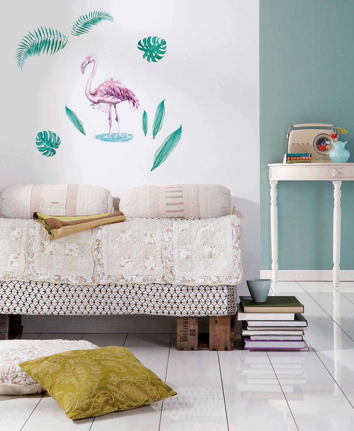 Wandtattoo Flamingo - Multicolor, Basics, Kunststoff (50/70cm) - Komar