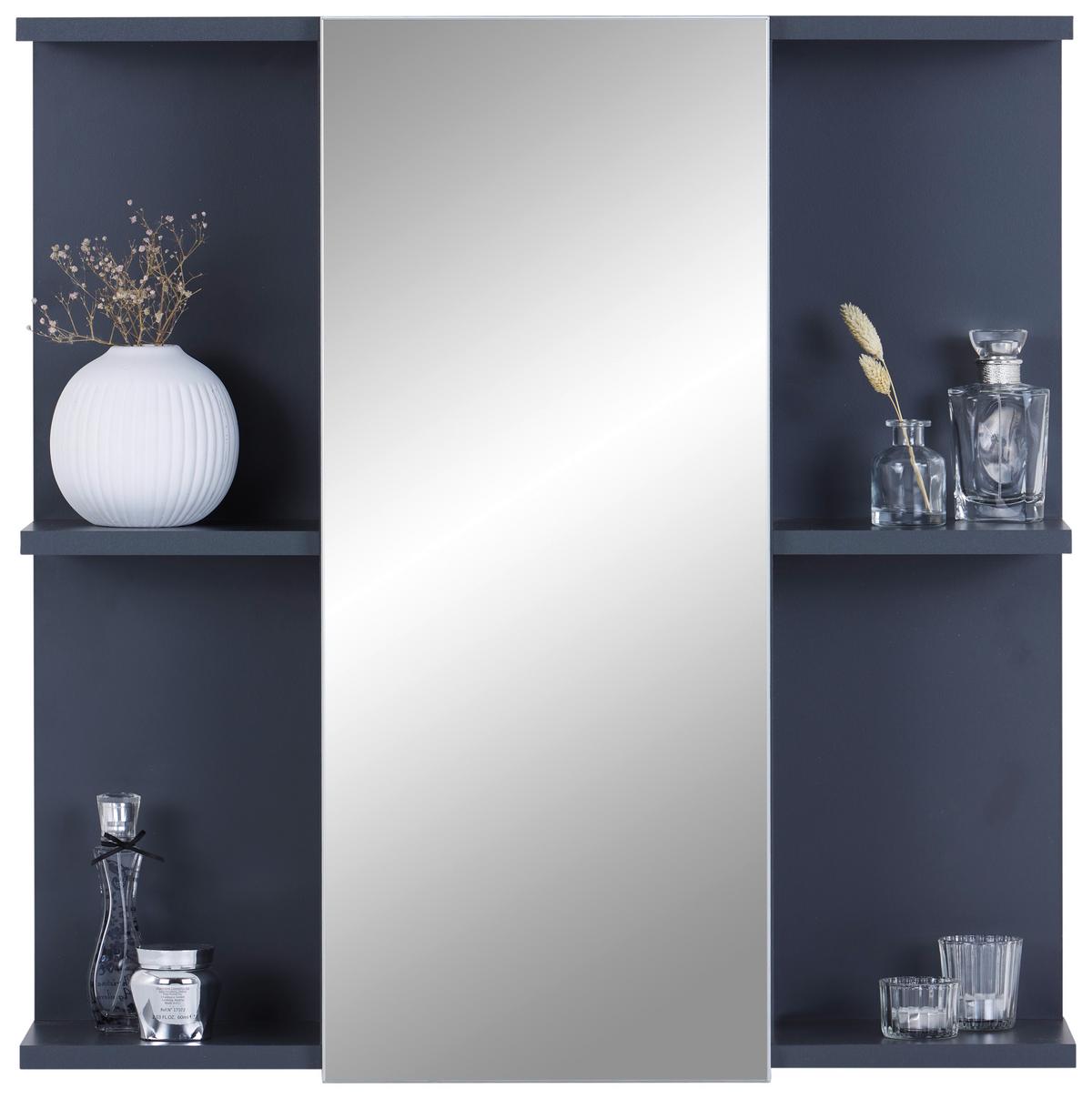 Spiegelschrank Pearl New Snol 119 Bht: 70x71x23 Cm - Anthrazit/Weiß, KONVENTIONELL, Glas/Holzwerkstoff (70/71/23cm)