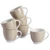 Tassenset Weiß Taupe 6-teilig B: 24,5 cm - Taupe/Weiß, Basics, Keramik (24,5/16,5/9,5cm) - Van Well