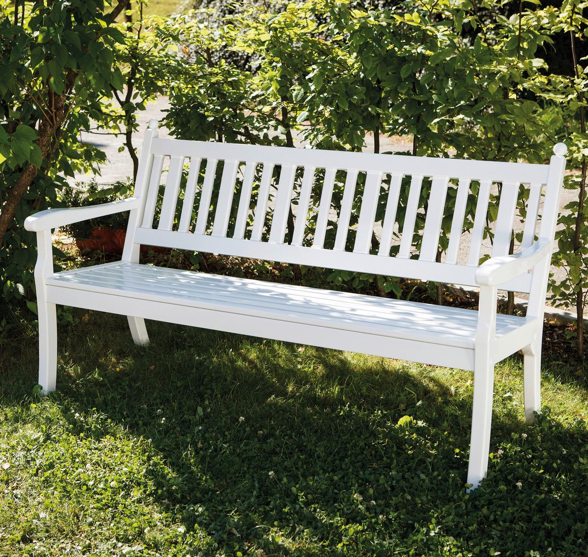 Gartenbank Kunststoff 877520 3-Sitzer - Weiß, MODERN, Kunststoff (160/88/69cm) - Gardenson