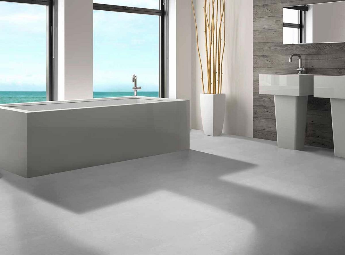 Designboden Fliesenoptik Hellgrau Stärke 7mm - Hellgrau, Basics, Kunststoff (60/60/0.8cm)