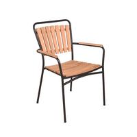 Stapelstuhl Covina - Schwarz/Braun, Basics, Holz/Metall (60/91/63cm) - Gardenson