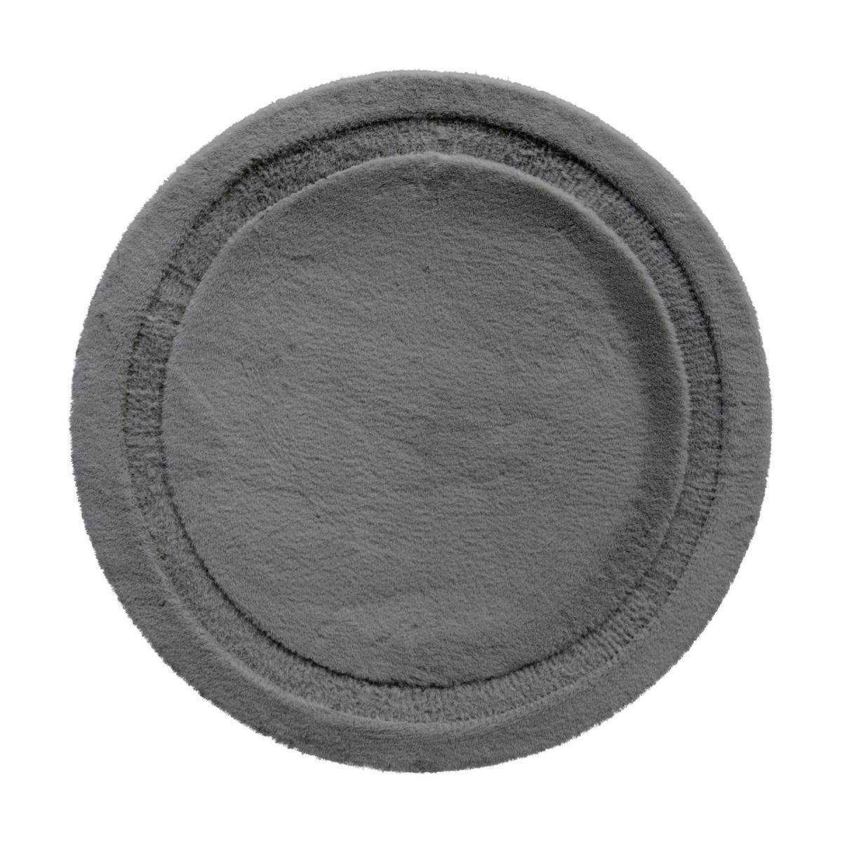 Szőrme Szőnyeg Oliver  Átmérő Kb. 80cm - sötétszürke/szürke, Modern, textil (80cm) - Luca Bessoni