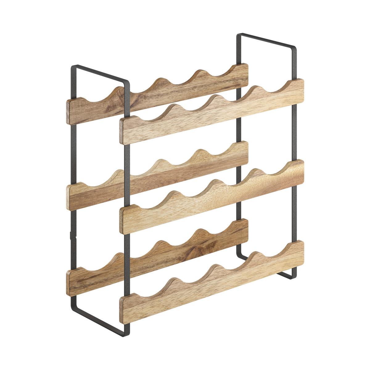 Flaschenregal York Lava - Akaziefarben, Basics, Holz (39/15/36cm) - Metaltex