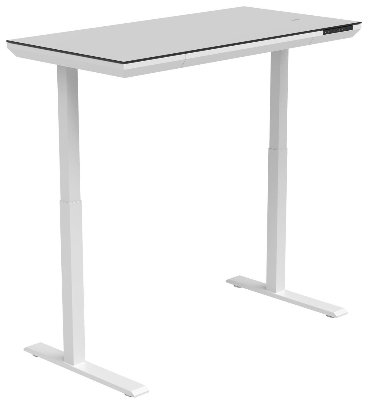Psací stůl HARRY - bílá, Moderní, kov/kompozitní dřevo (120/72-120/60cm) - Mömax