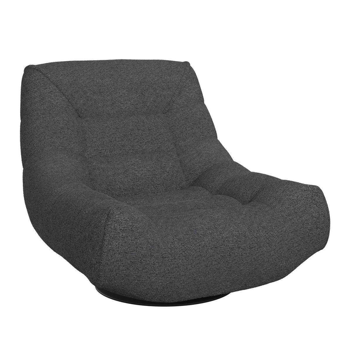 Relaxačné kreslo LORENA čierne buklé, max. 140 kg - čierna, Modern, kov/textil (101/83/95cm) - Bessagi Home