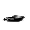 Servierplatte Isora Keramik Oval 3--Teilig. D: 23-33 Cm - Schwarz, Basics, Keramik - Mäser