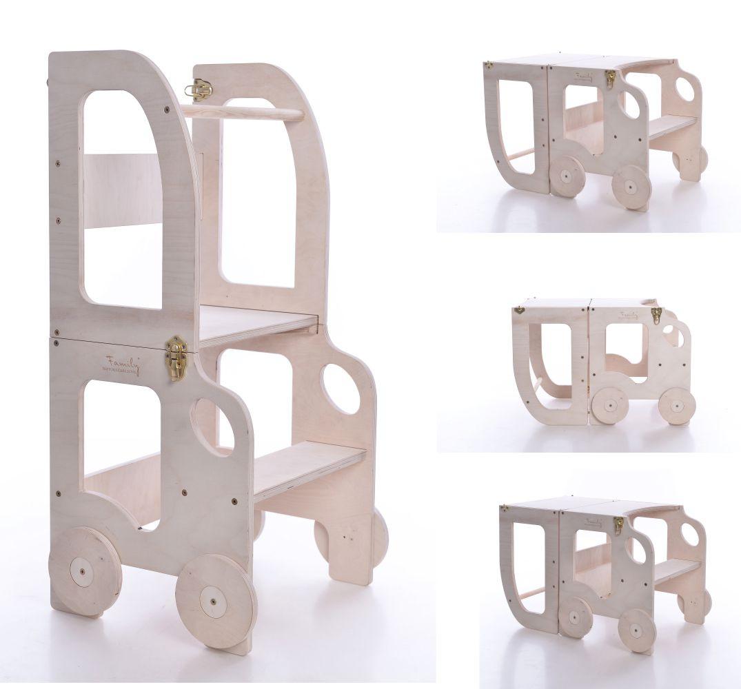 Hochstuhl Car Step Stool Aus Holz Naturfarben - Naturfarben, Basics, Holz (38/90/40cm)
