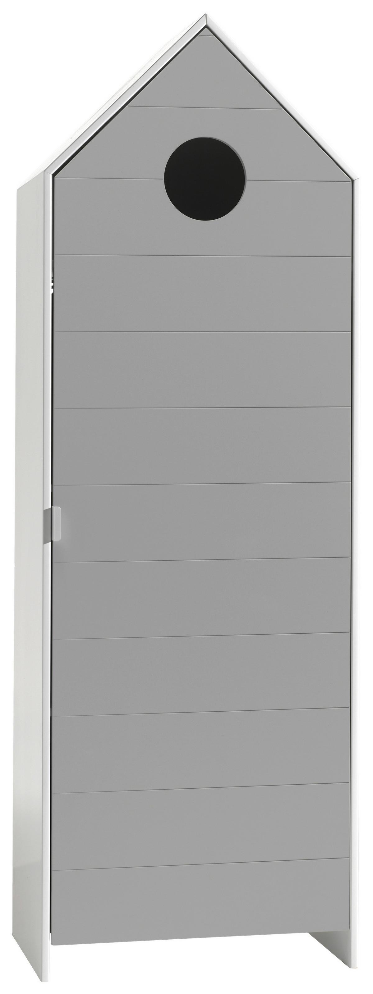 Detská šatníková skriňa CASAMI - sivá/biela, Modern, kompozitné drevo (57,6/171,3/37cm) - MID.YOU
