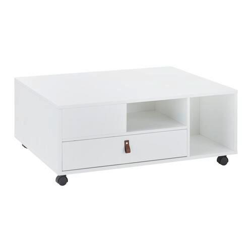 Konferenční stolek MICK - bílá/hnědá, Moderní, kompozitní dřevo/plast (74/88/35cm) - Modern Living