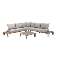 Dining-Loungeset Avery Beige - Eichefarben/Braun, Basics, Metall (290/290/68cm) - Ambia Garden