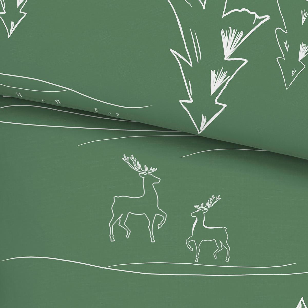 Bettwäsche Lappland - Grün, MODERN, Textil - Luca Bessoni