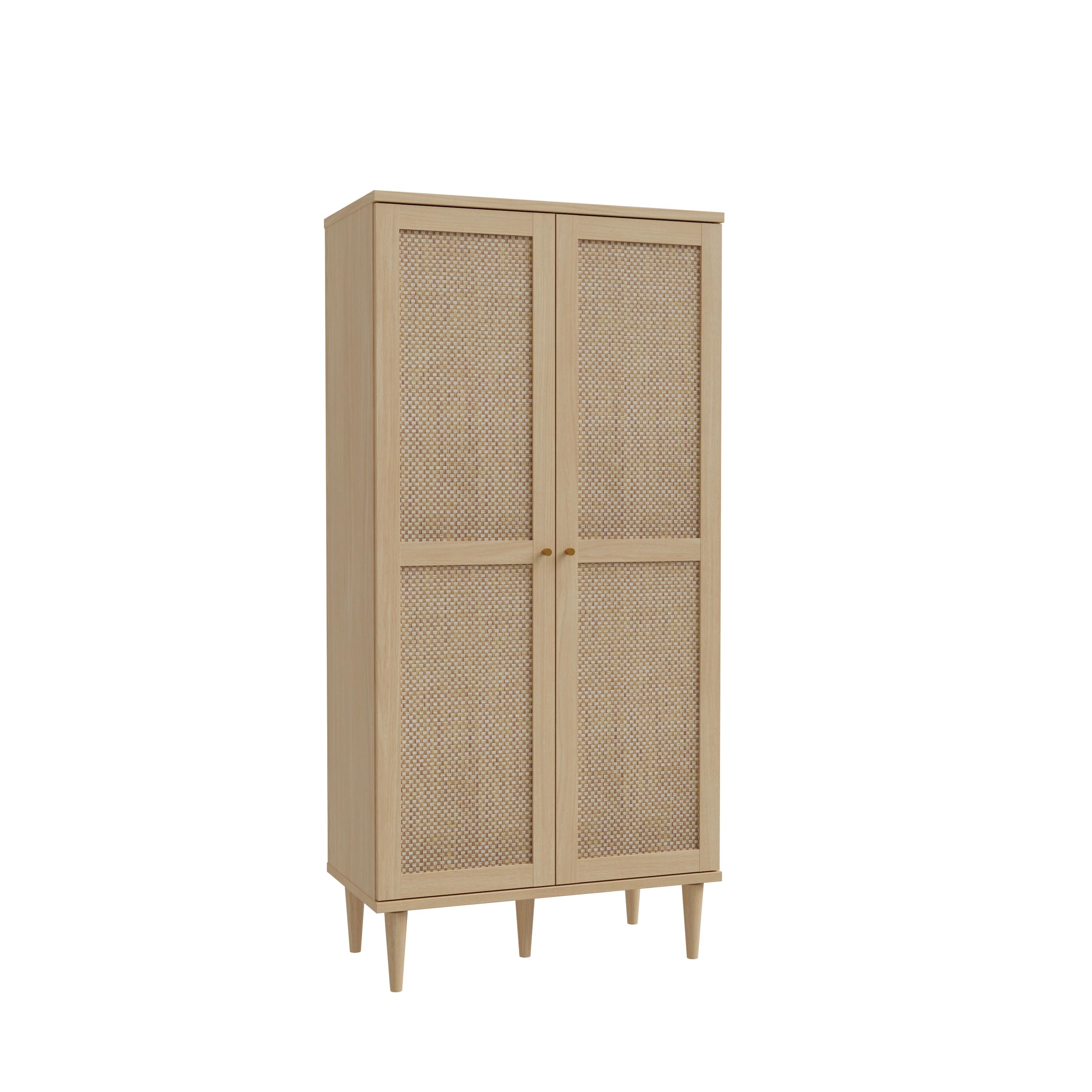 Skriňa Calasetta š: 80 cm - zlatá/farba duba, Natur, kov/drevo (80,1/166,6/41,4cm)