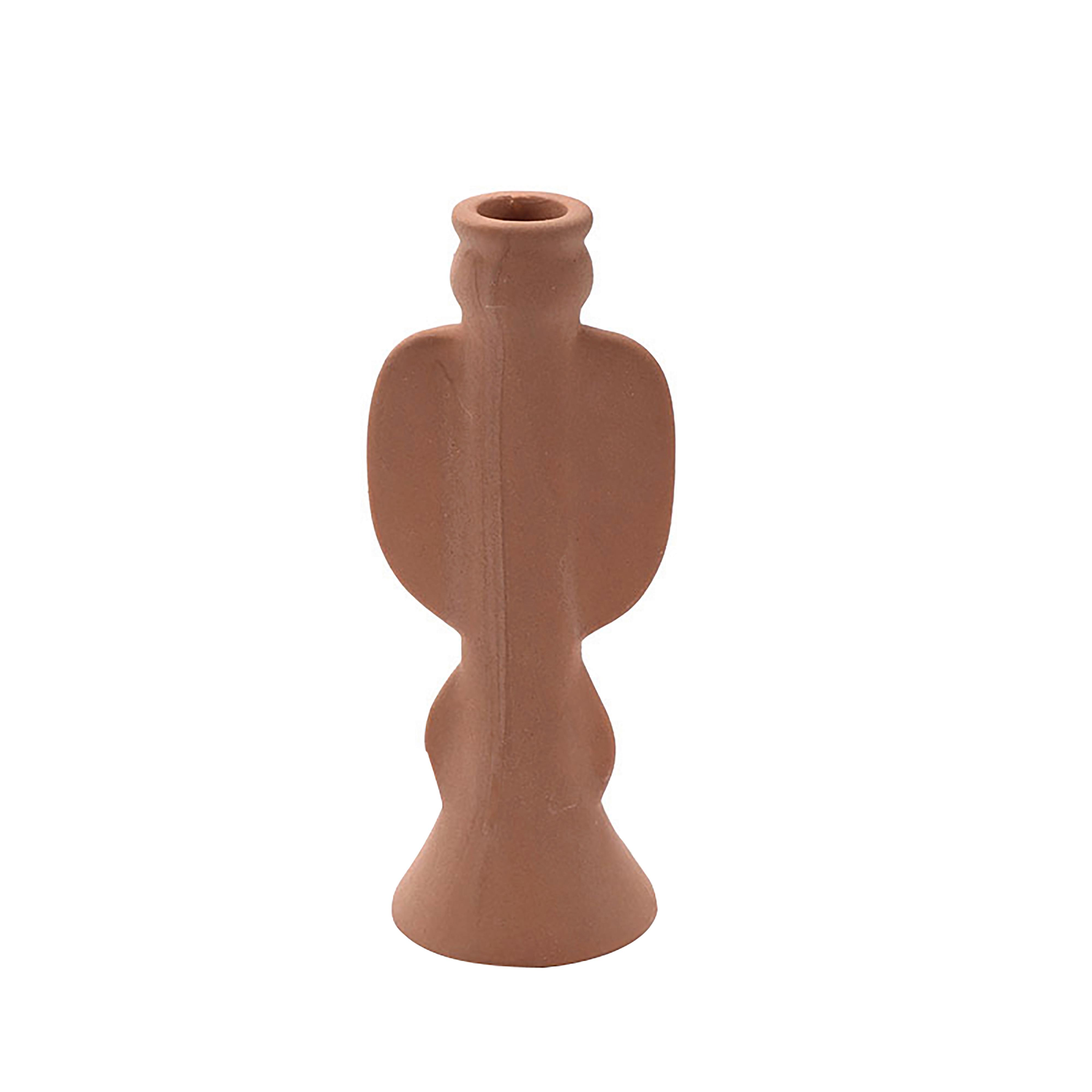 Stojan na svíčky Line, V: 20cm - terracotta, keramika (8/7,8/20cm) - Modern Living