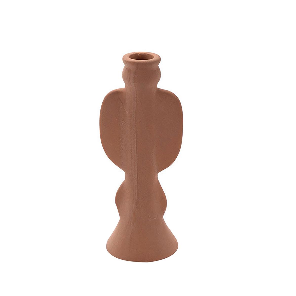 Stojan na svíčky Line, V: 20cm - terracotta, keramika (8/7,8/20cm) - Modern Living