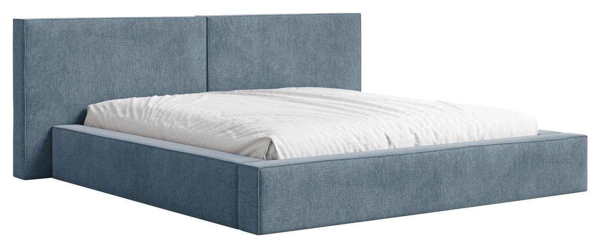 POLSTERBETT Jasmine Blau 140x200cm - Blau/Schwarz, MODERN, Holz/Metall (140/200cm) - MID.YOU