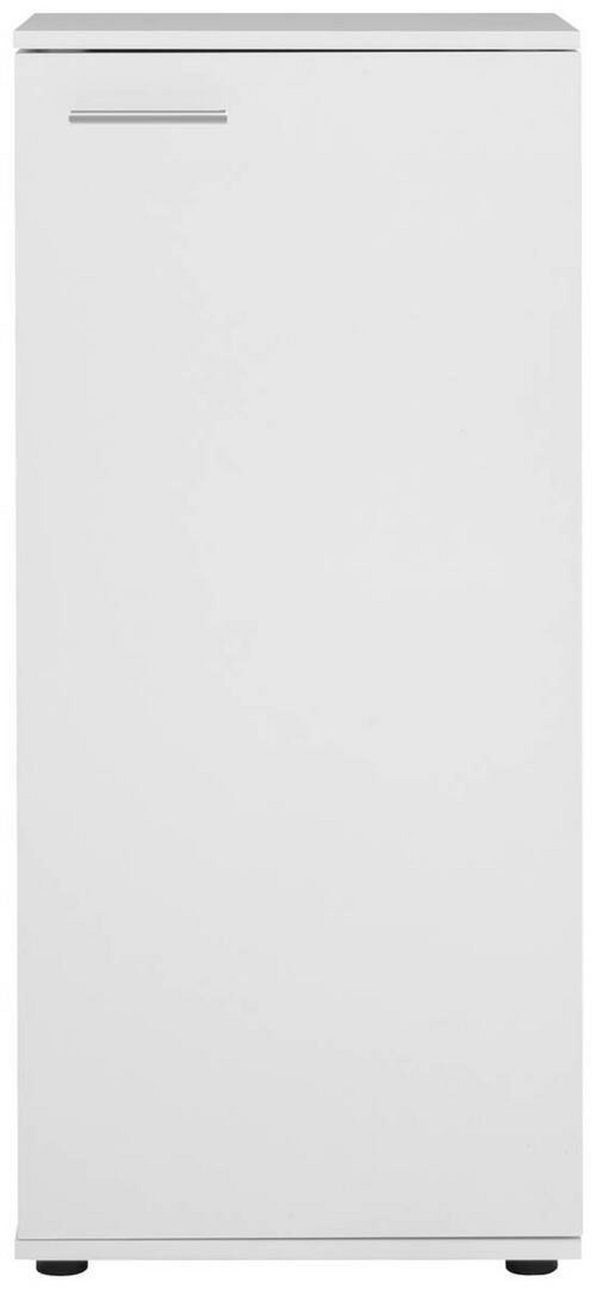 Schuhschrank Satos 02b - Schwarz/Weiß, Design, Holzwerkstoff (50/110/34cm) - MID.YOU