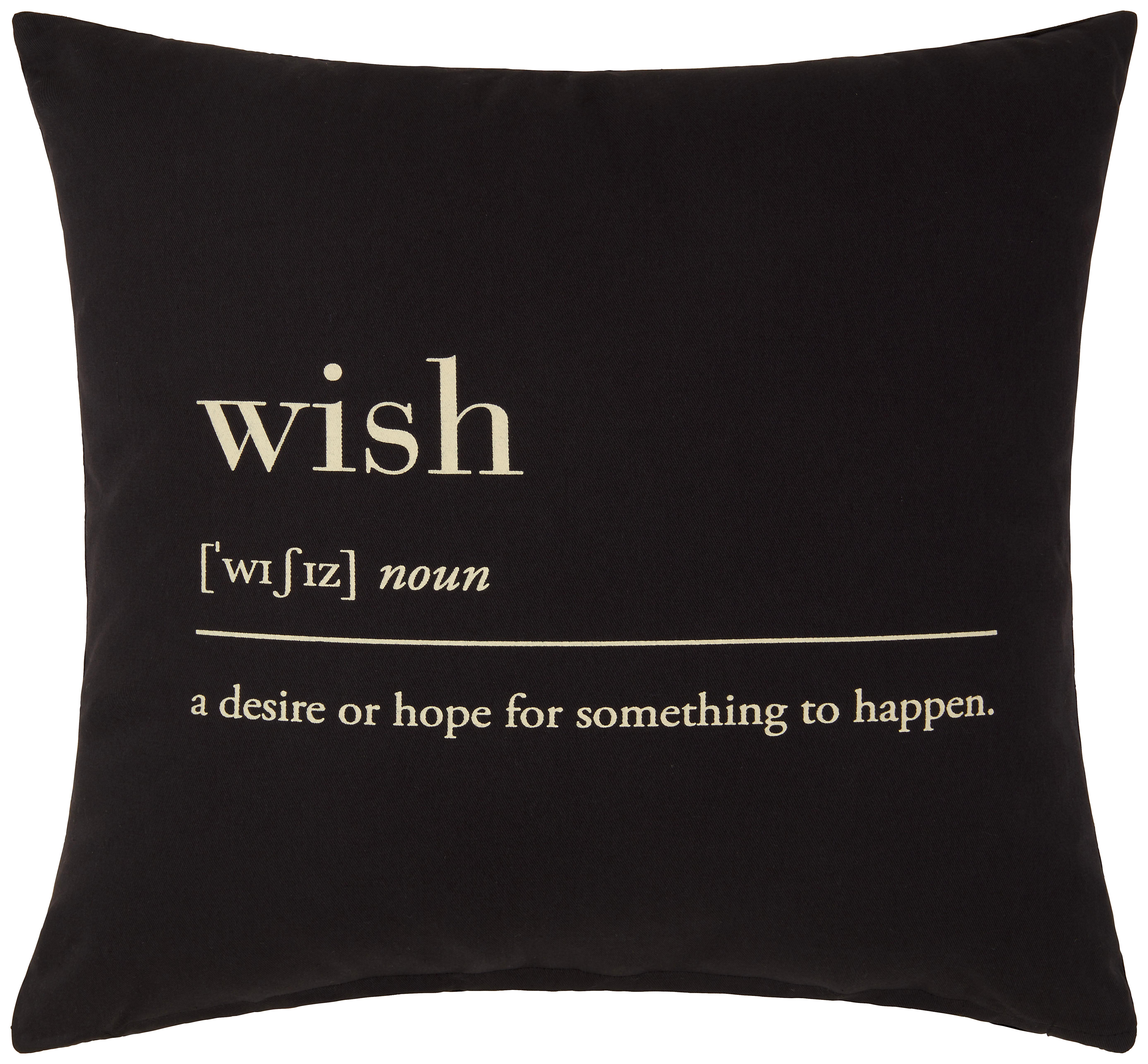 Dekoračný Vankúš Wish, 45/45cm - čierna, Romantický / Vidiecky, textil (45/45cm) - Modern Living