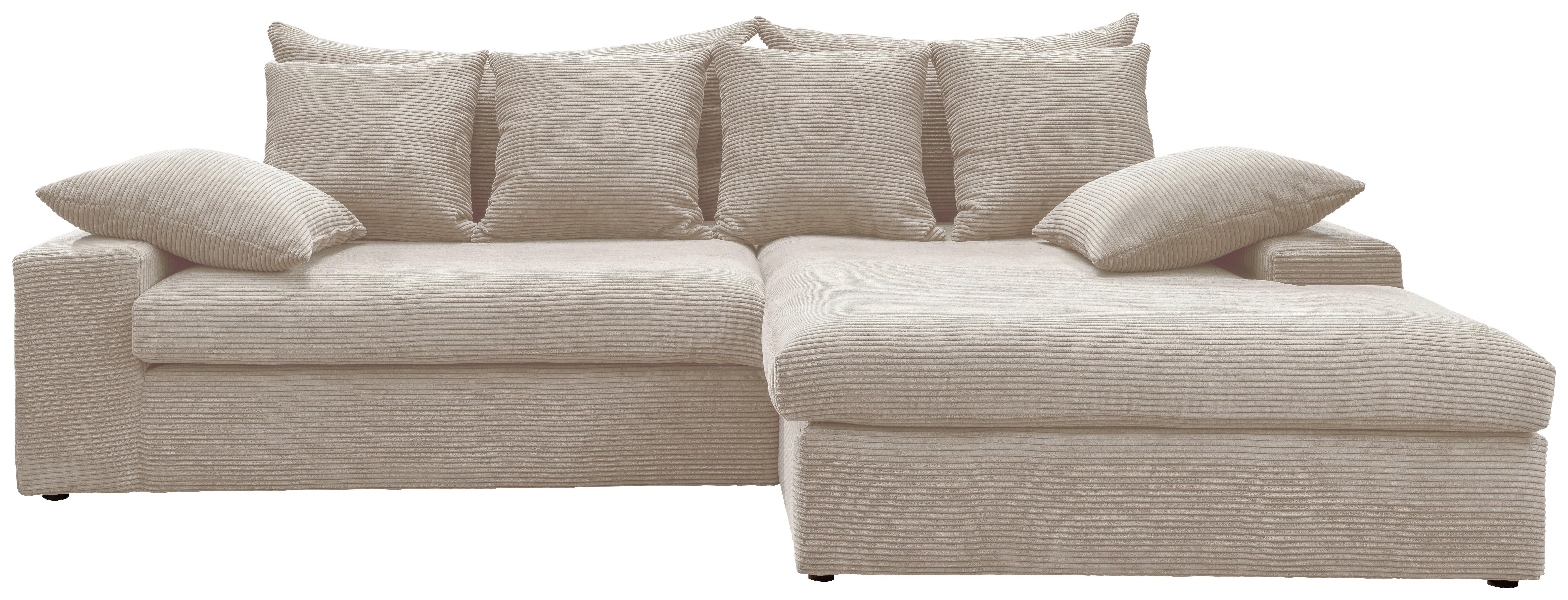 Ecksofa Avellino Beige Cord - Beige/Schwarz, MODERN, Textil (278/200cm) - Livetastic