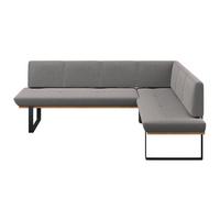 Eckbank Tristan Webstoff grau,S:245x195cm - Schwarz/Grau, MODERN, Holz/Textil (245/195cm) - James Wood