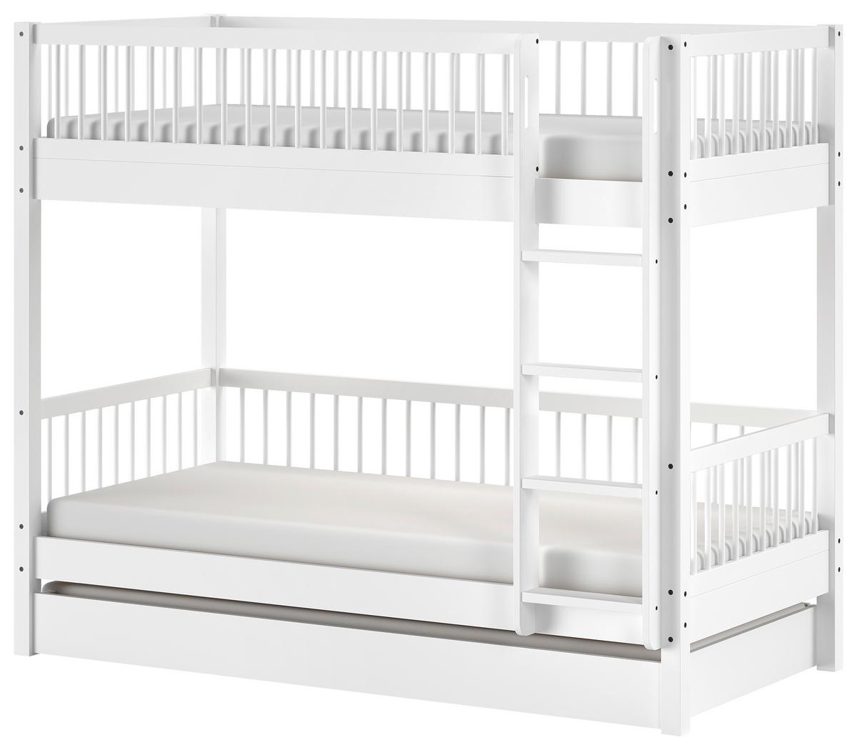 Etagenbett Forrest - Weiß/Naturfarben, MODERN, Holz (90/200cm) - Vipack