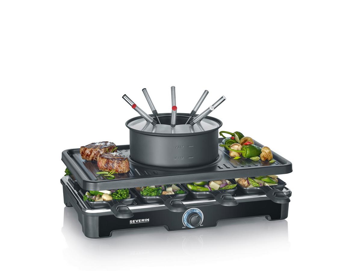 Raclette-/fondue-kombination Rg 2347 Raclette-Fondue - Schwarz, Basics, Kunststoff/Metall (40/18/26cm) - Severin