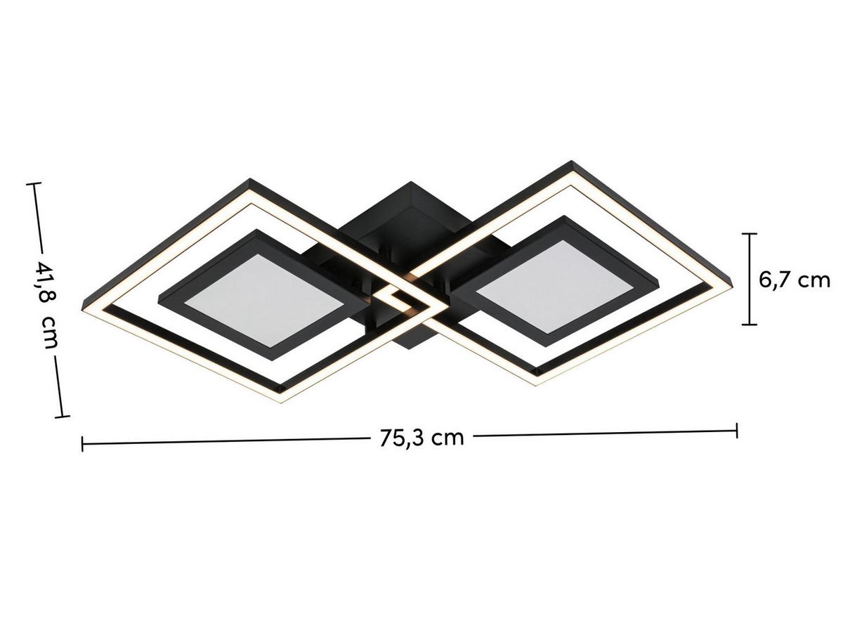 STROPNÉ LED SVIETIDLO PRECEVAL - čierna, kov/plast (41,8/75,3/6,7cm) - Premium Living