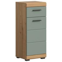 Midischrank Scout Eiche Artisan Dekor Salbeigrün - Salbeigrün/Schwarz, MODERN, Holzwerkstoff (37/88/31cm) - MID.YOU