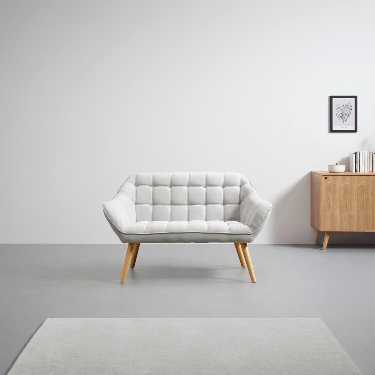 Dvojmiestna pohovka Monique, svetlosivá - svetlosivá, Modern, drevo/textil (127/76/74,5cm) - Bessagi Home