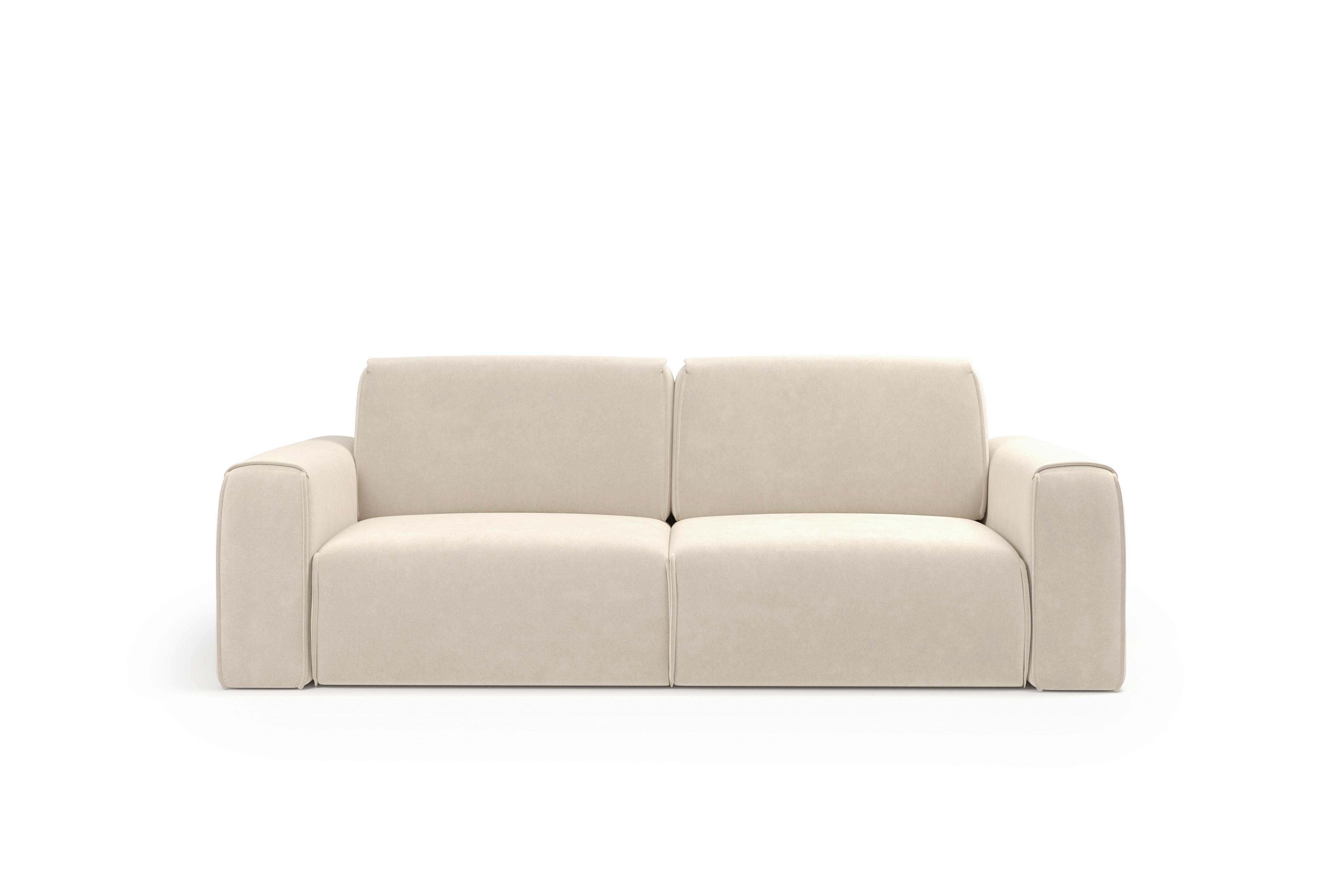 Schlafsofa Tuzzi Weiß B: 252cm - Schwarz/Weiß, Basics, Textil (252/94/105cm) - Livetastic