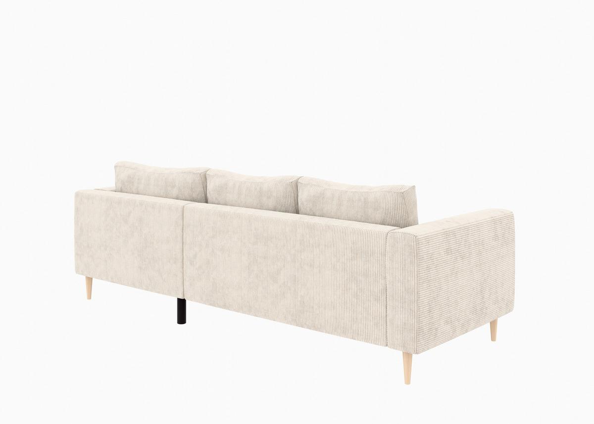 ECKSOFA Amazing Creme S: 232x161cm - Buchefarben/Creme, MODERN, Textil (232/161cm) - Trendmanufaktur