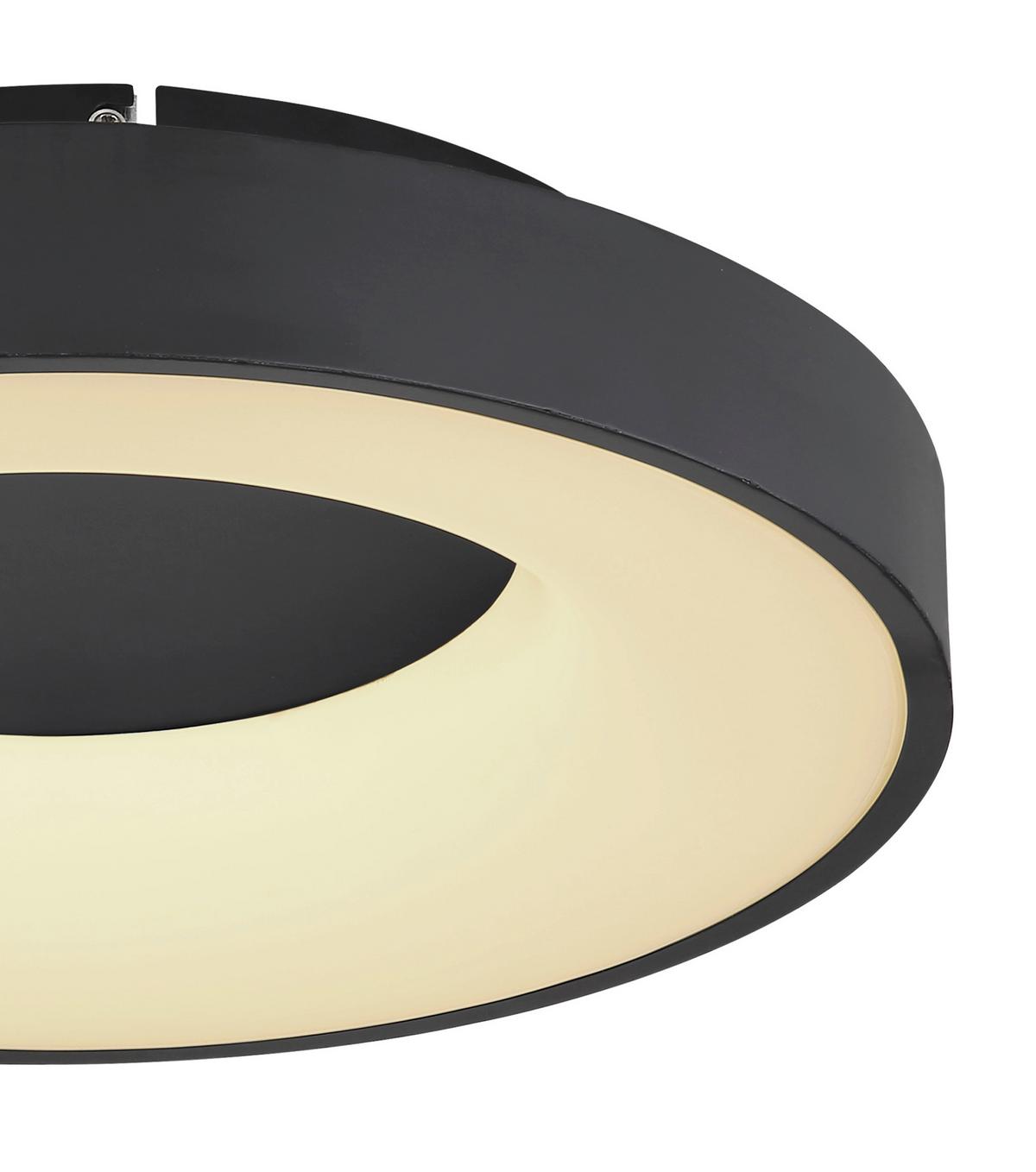 Led-deckenleuchte 41758-30b - Opal/Schwarz, Design, Kunststoff/Metall (40/10cm) - Globo
