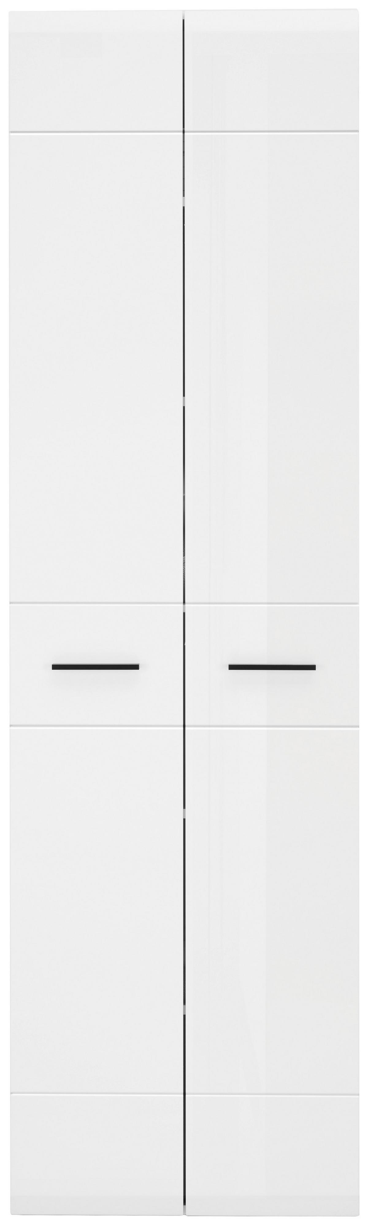 Garderobenschrank Avanti Weiß B: 60 cm - Weiß Hochglanz/Anthrazit, Basics, Holzwerkstoff (60/206,2/41,6cm) - Hom`in