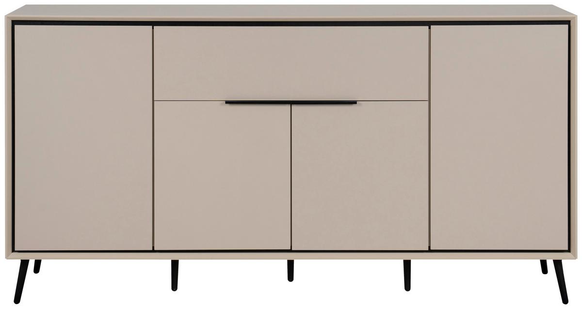 Sideboard Arona - Sandfarben/Schwarz, KONVENTIONELL, Holzwerkstoff (175/90/38cm) - Livetastic