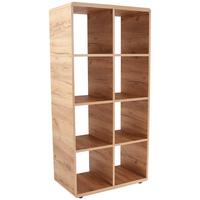 REGÁL FONTANA FTR02 - barvy dubu/černá, Moderní, kompozitní dřevo (73,2/145/35cm)