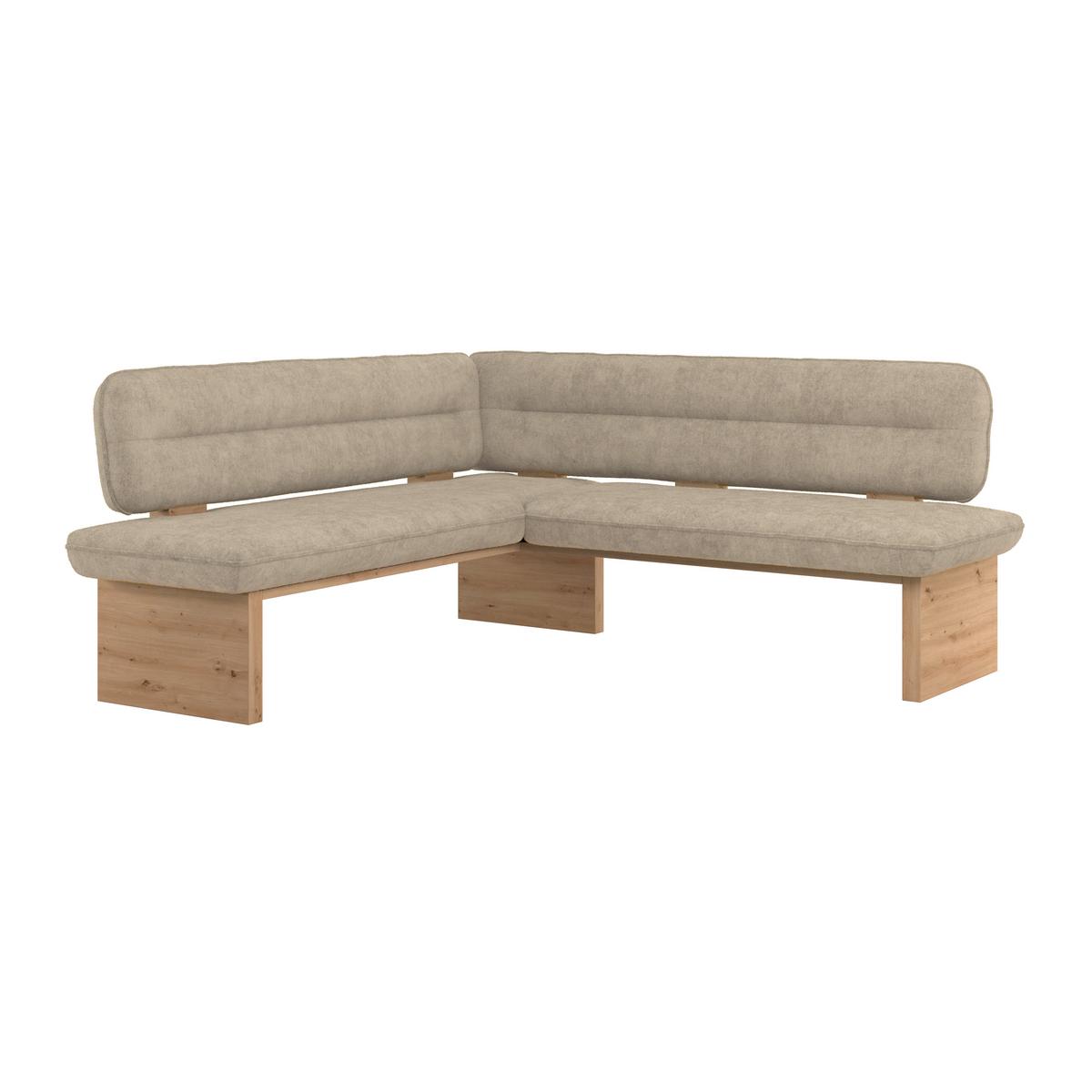 Eckbank Beluna Ii Webstoff Beige, B: 170cm - Eichefarben/Beige, KONVENTIONELL, Holz/Textil (170/232cm) - James Wood