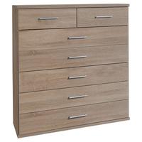 Komoda OSAKA šírka 91cm - farba duba/hliníková, Konventionell, kompozitné drevo/plast (91/106/40cm) - MID.YOU