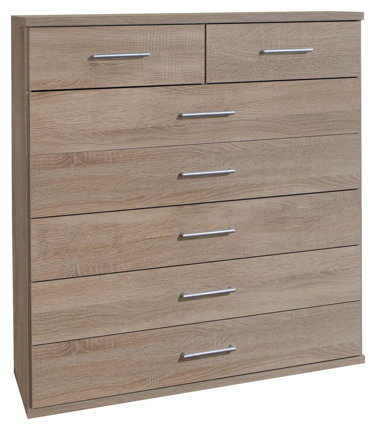Komoda OSAKA šírka 91cm - farba duba/hliníková, Konventionell, kompozitné drevo/plast (91/106/40cm) - MID.YOU