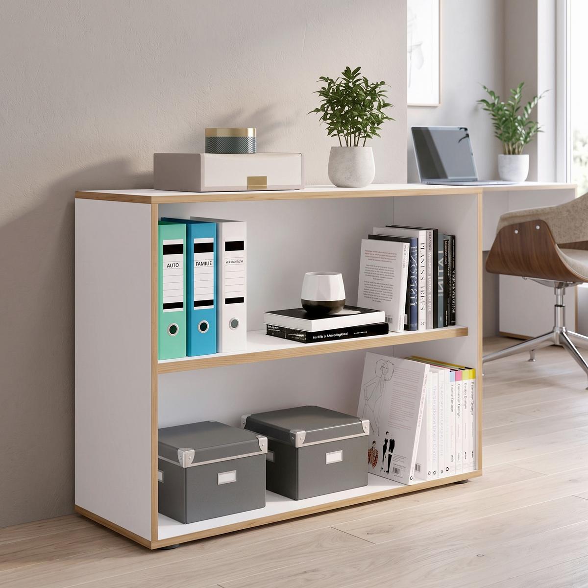 REGÁL NA ŠANÓNY SALIA B100 - čierna/biela, Design, kompozitné drevo/plast (100/74/33cm) - P & B