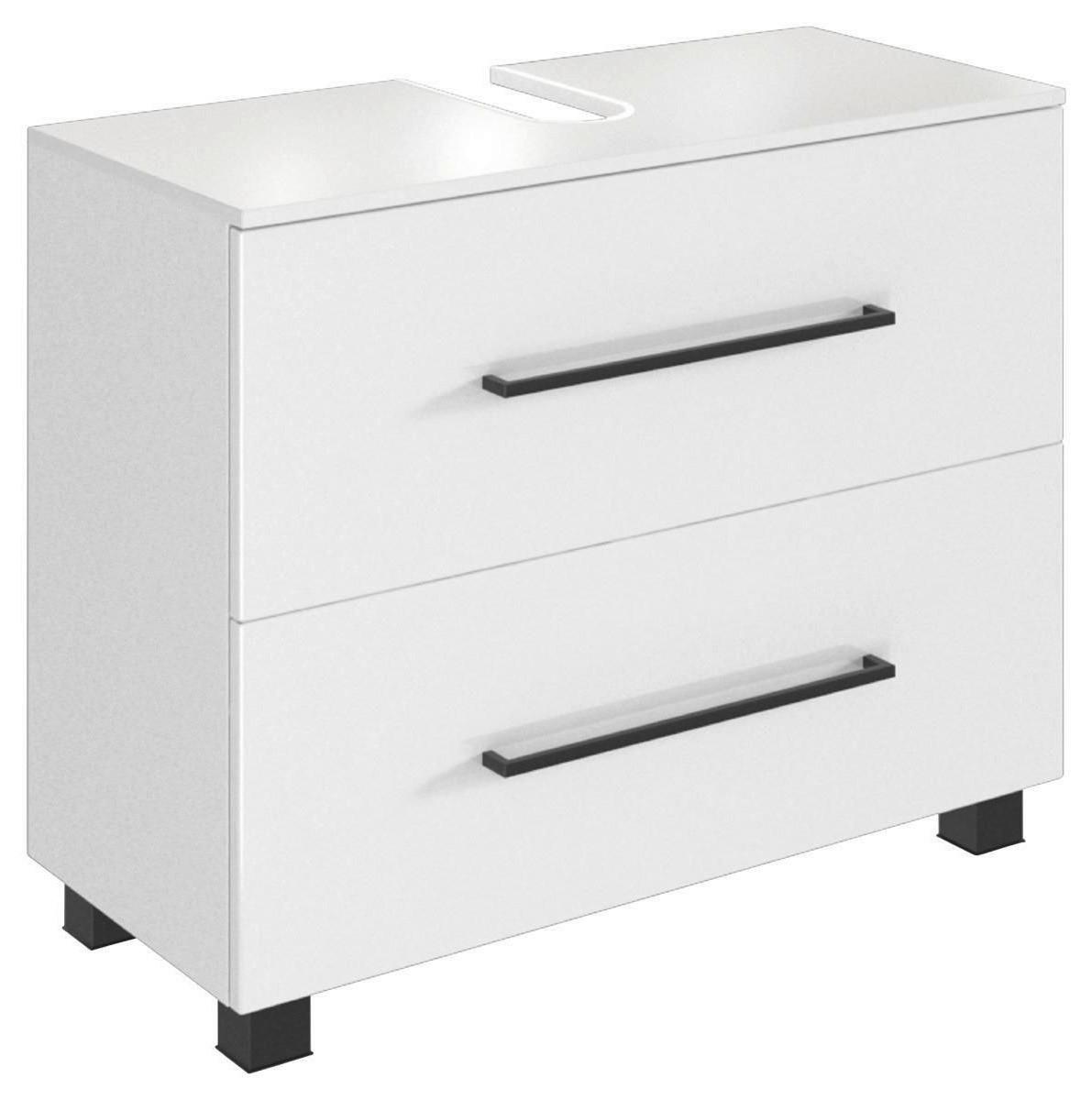 Waschbeckenunterschrank mit Soft-Close Luzern B: 70 cm - Schwarz/Weiß, KONVENTIONELL, Holzwerkstoff (70/54/35cm) - Held