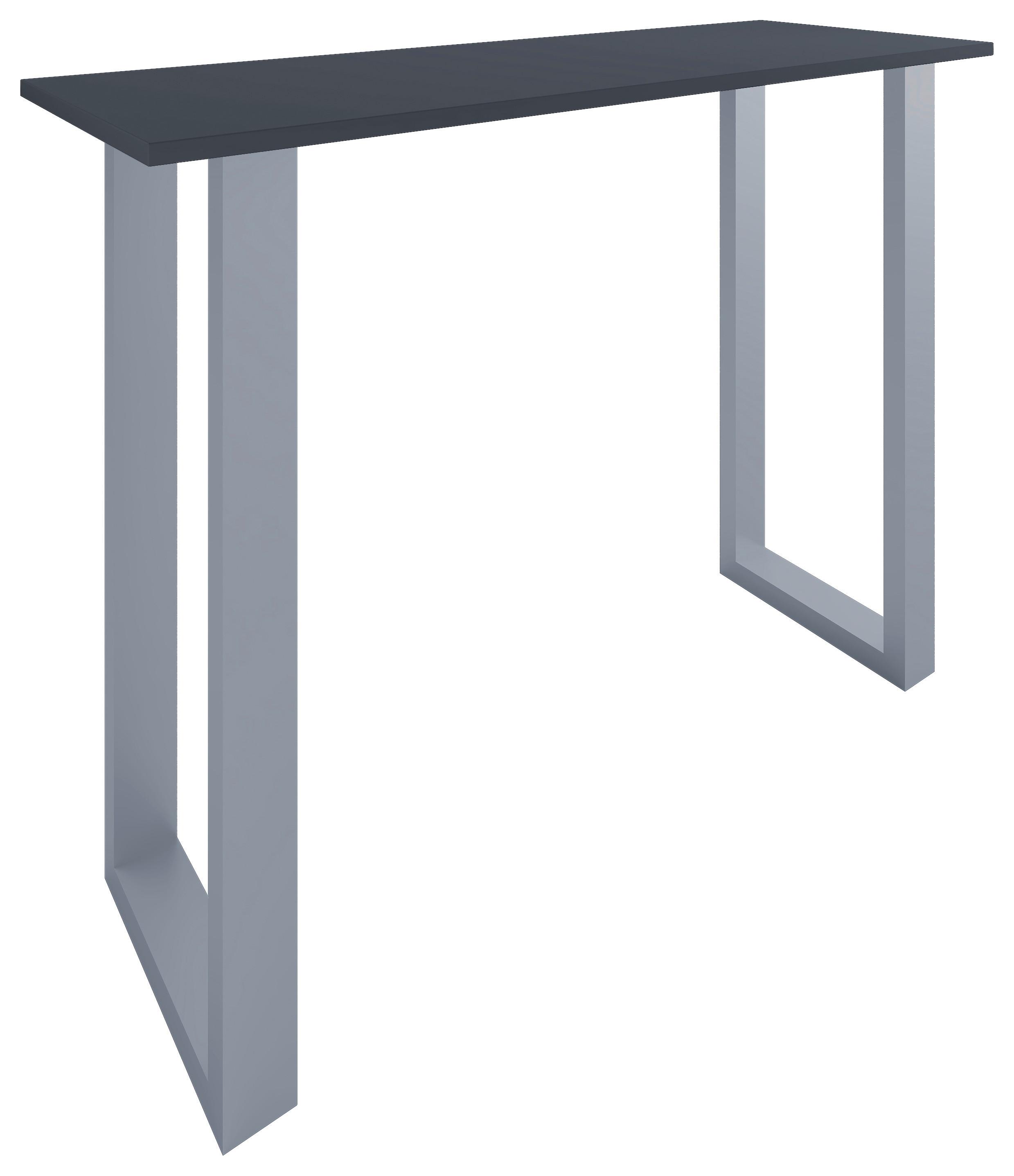 Bartisch Xona B 140x50 - Anthrazit/Silberfarben, KONVENTIONELL, Holzwerkstoff/Metall (140/102/50cm)