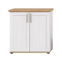 Highboard Verona Lärchefarben /Eiche Dekor B: 84cm - Lärchefarben/Schwarz, Design, Holzwerkstoff (84/88/37cm) - Livetastic