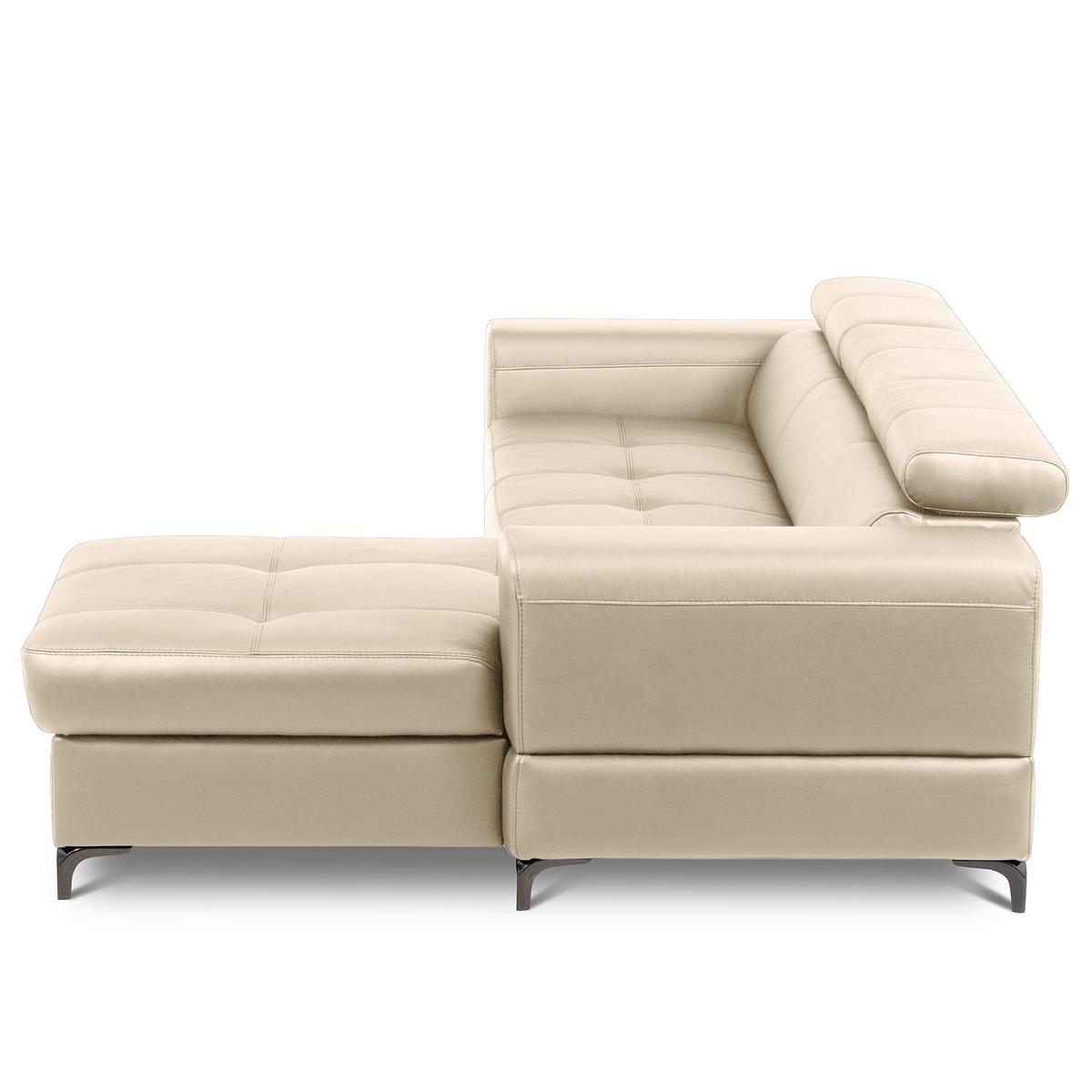 Ecksofa Torino Teilleder Grau 247x173 - Schwarz/Grau, Design, Leder/Textil (247/173cm) - Livetastic