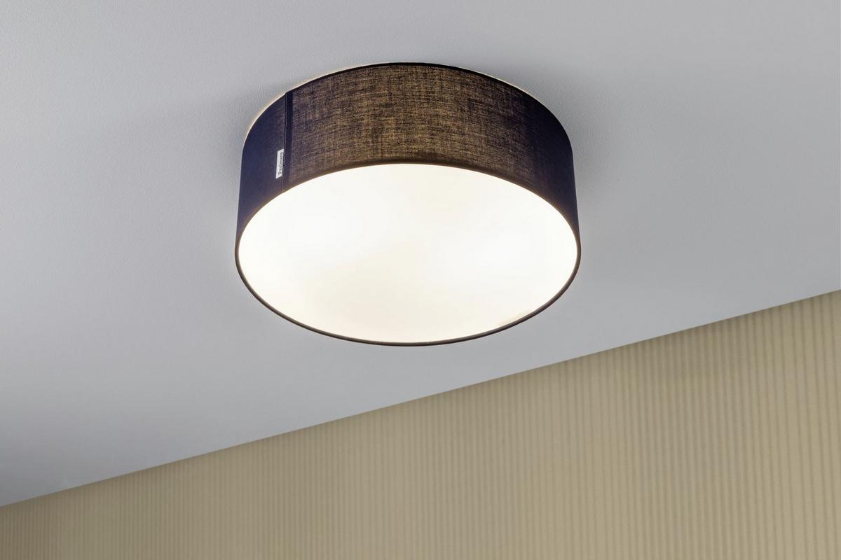 Deckenleuchte Ø 38 cm, 2-Flammig, dimmbar - Dunkelblau, Basics, Textil (38/13cm) - Paulmann