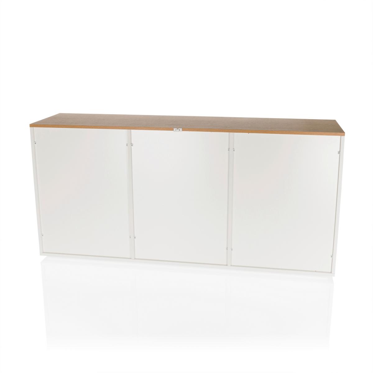 Sideboard Kelo S Weiß/eichefarben B: 160 Cm - Eichefarben/Weiß, MODERN, Holzwerkstoff (160/76/40cm) - MID.YOU