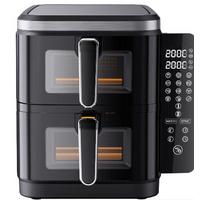 Heißluftfritteuse Air Fryer Double Stack 2x 5.5l - Schwarz, Basics, Kunststoff/Metall (35/29/38cm)