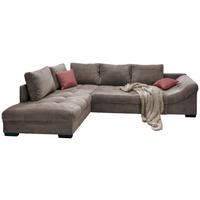 Rohová sedačka ALVITO, ľavá, sivohnedý menčester - hnedá/koralová, Design, drevo/textil (202/298cm) - P & B