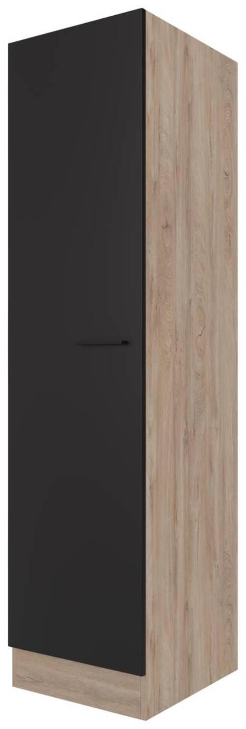 Geschirrschrank Capri B: 50 cm Eiche/Schwarz - Eichefarben/Schwarz, KONVENTIONELL, Holzwerkstoff (50/200/57cm) - FlexWell